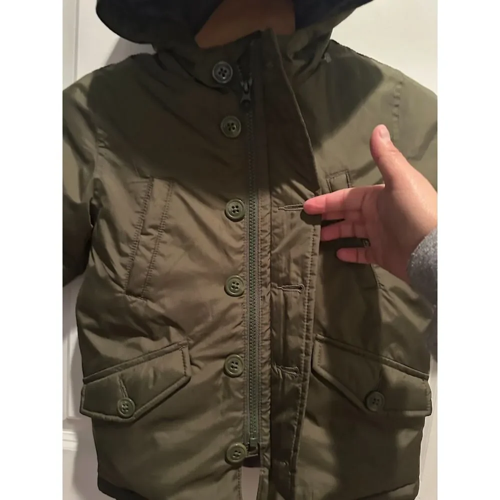 Baby Gap Green Unisex ToddlerPuffer Jacket with Hood Size 3